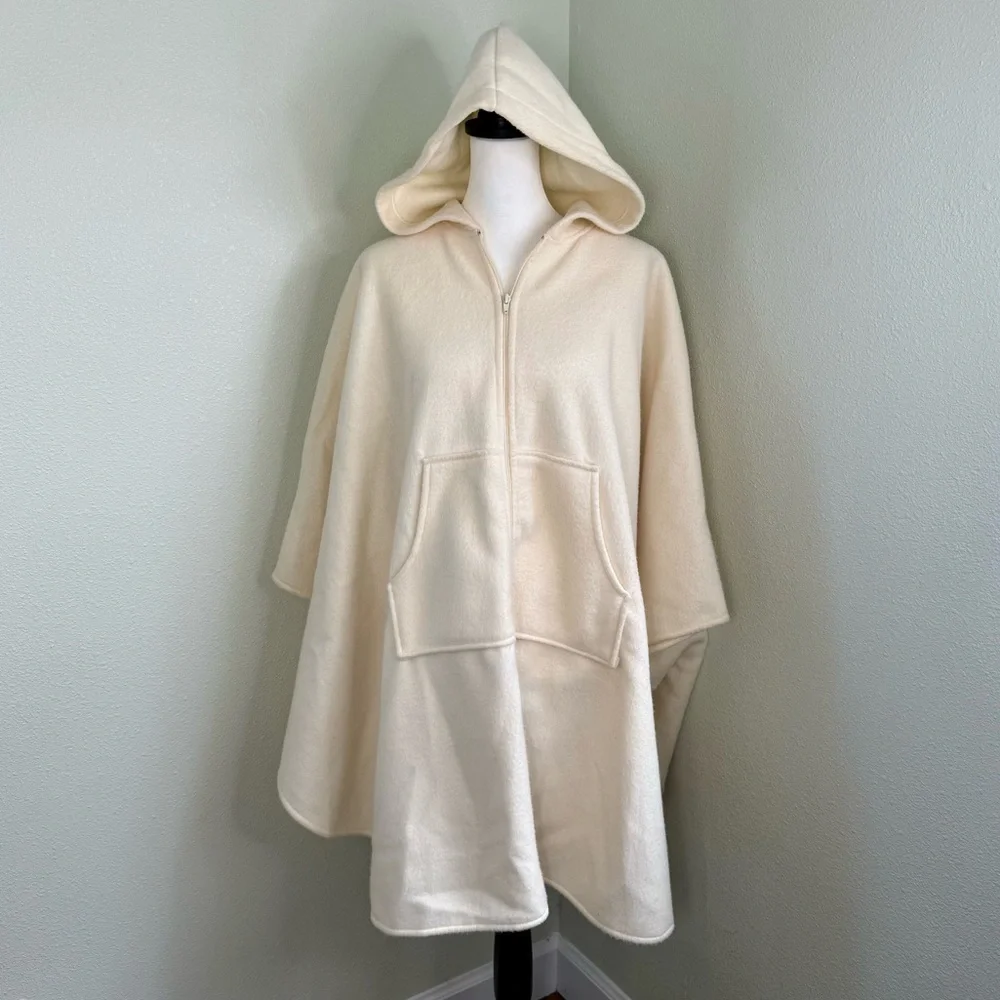 Bridge Gate Ivory Women's Hooded Cape/Poncho Size S - Picture 1 of 9